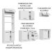 Cozinha Completa Madesa Agata 270001 com Armário e Balcão (Sem Tampo e Pia) - Branco