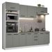 Cozinha Completa Madesa Agata 270001 com Armário e Balcão (Sem Tampo e Pia) - Branco/Cinza