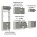 Cozinha Completa Madesa Agata 270001 com Armário e Balcão (Sem Tampo e Pia) - Branco/Cinza