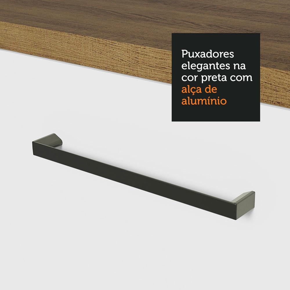 Cozinha Completa Madesa Agata 270001 com Armário e Balcão (Sem Tampo e Pia) - Rustic/Branco