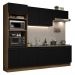 Cozinha Completa Madesa Agata 270001 com Armário e Balcão (Sem Tampo e Pia) - Rustic/Preto