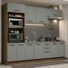 Cozinha Completa Madesa Agata 270001 com Armário e Balcão (Sem Tampo e Pia) – Rustic/Cinza