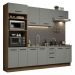 Cozinha Completa Madesa Agata 270001 com Armário e Balcão (Sem Tampo e Pia) – Rustic/Cinza