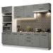Cozinha Completa Madesa Agata 270002 com Armário e Balcão (Com Tampo) - Branco/Cinza