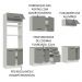 Cozinha Completa Madesa Agata 270002 com Armário e Balcão (Com Tampo) - Branco/Cinza
