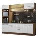 Cozinha Completa Madesa Agata 270003 com Armário e Balcão (Sem Tampo e Pia) - Rustic/Branco
