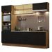 Cozinha Completa Madesa Agata 270003 com Armário e Balcão (Sem Tampo e Pia) - Rustic/Preto