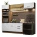 Cozinha Completa Madesa Agata 270004 com Armário e Balcão (Sem Tampo e Pia) - Rustic/Branco