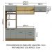 Cozinha Completa Madesa Agata 270004 com Armário e Balcão (Sem Tampo e Pia) - Rustic/Cinza