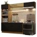 Cozinha Completa Madesa Agata 270004 com Armário e Balcão (Sem Tampo e Pia) - Rustic/Preto