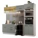 Cozinha Completa Madesa Agata 270005 com Armário e Balcão (Sem Tampo e Pia) - Branco/Cinza