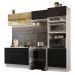 Cozinha Completa Madesa Agata 270005 com Armário e Balcão (Sem Tampo e Pia) - Branco/Preto