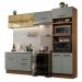 Cozinha Completa Madesa Agata 270005 com Armário e Balcão (Sem Tampo e Pia) - Rustic/Cinza