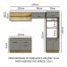 Cozinha Completa Madesa Agata 270005 com Armário e Balcão (Sem Tampo e Pia) - Rustic/Cinza
