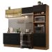 Cozinha Completa Madesa Agata 270005 com Armário e Balcão (Sem Tampo e Pia) - Rustic/Preto