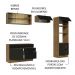 Cozinha Completa Madesa Agata 270005 com Armário e Balcão (Sem Tampo e Pia) - Rustic/Preto