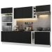 Cozinha Completa Madesa Agata 290001 com Armário e Balcão (Sem Tampo e Pia) - Branco/Preto