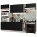 Cozinha Completa Madesa Agata 290002 com Armário e Balcão (Sem Tampo e Pia) - Branco/Preto