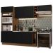 Cozinha Completa Madesa Agata 290002 com Armário e Balcão (Sem Tampo e Pia) - Rustic/Preto
