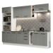 Cozinha Completa Madesa Agata 290005 com Armário e Balcão (Sem Tampo) - Branco/Cinza