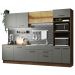 Cozinha Completa Madesa Agata 310001 com Armário e Balcão (Sem Tampo e Pia) - Rustic/Cinza
