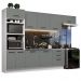 Cozinha Completa Madesa Agata 330001 com Armário e Balcão (Sem Tampo e Pia) - Branco/Cinza