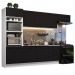 Cozinha Completa Madesa Agata 330001 com Armário e Balcão (Sem Tampo e Pia) - Branco/Preto