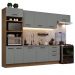 Cozinha Completa Madesa Agata 330001 com Armário e Balcão (Sem Tampo e Pia) - Rustic/Cinza