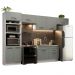 Cozinha Completa Madesa Agata 350001 com Armário e Balcão (Sem Tampo e Pia) - Branco/Cinza
