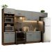 Cozinha Completa Madesa Agata 350001 com Armário e Balcão (Sem Tampo e Pia) - Rustic/Cinza