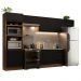 Cozinha Completa Madesa Agata 350001 com Armário e Balcão (Sem Tampo e Pia) - Rustic/Preto