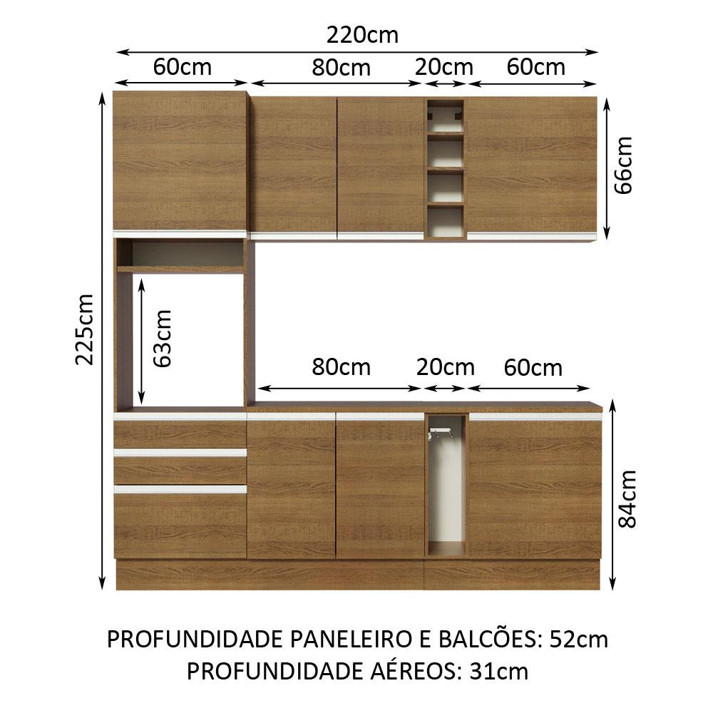 Cozinha Completa Madesa Áquila com Armário e Balcão