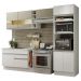 Cozinha Completa Madesa Cristal com Armário e Balcão (Sem Tampo e Pia) - Branco/Branco/Crema