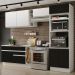 Cozinha Completa Madesa Cristal com Armário e Balcão (Sem Tampo e Pia) - Branco/Preto/Branco