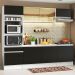 Cozinha Completa Madesa Diamante com Armário, Balcão e Tampo - Branco/Preto