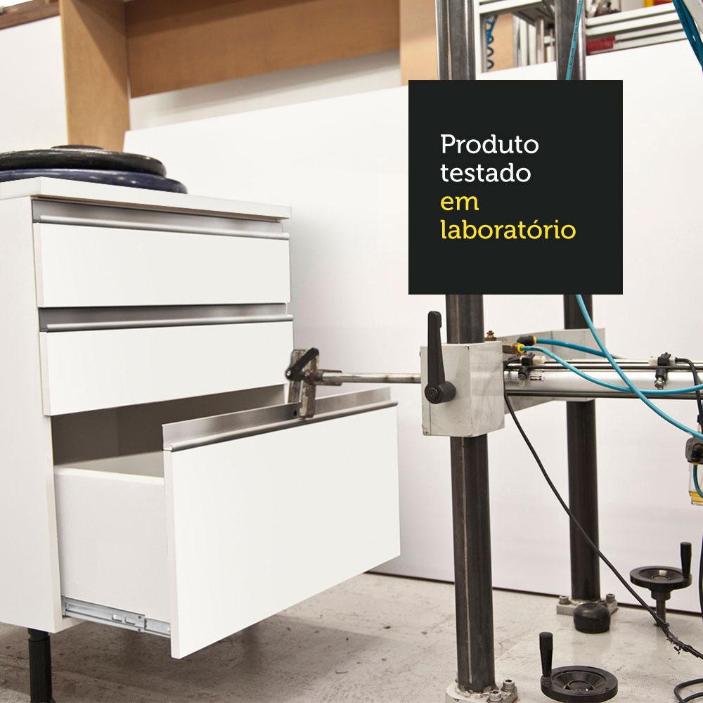 Cozinha Completa Madesa Diamante com Armário, Balcão e Tampo - Branco/Preto