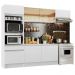 Cozinha Completa Madesa Diamante com Um Balcão, Armário e Tampo - Branco