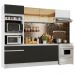 Cozinha Completa Madesa Diamante com Um Balcão, Armário e Tampo - Branco/Preto