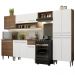 Cozinha Completa Madesa Emilly 293001 com Armário e Balcão - Rustic/Branco