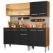 Cozinha Completa Madesa Emilly Drive com Balcão e Armário Aéreo Reflex - Rustic/Preto