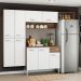Cozinha Completa Madesa Emilly Fit com Armário, Balcão e Paneleiro Suspenso - Branco/Rustic