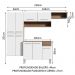 Cozinha Completa Madesa Emilly Fit com Armário, Balcão e Paneleiro Suspenso - Branco/Rustic