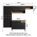 Cozinha Completa Madesa Emilly Fit com Armário, Balcão e Paneleiro Suspenso - Rustic/Preto