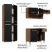 Cozinha Completa Madesa Emilly Fit com Armário, Balcão e Paneleiro Suspenso - Rustic/Preto