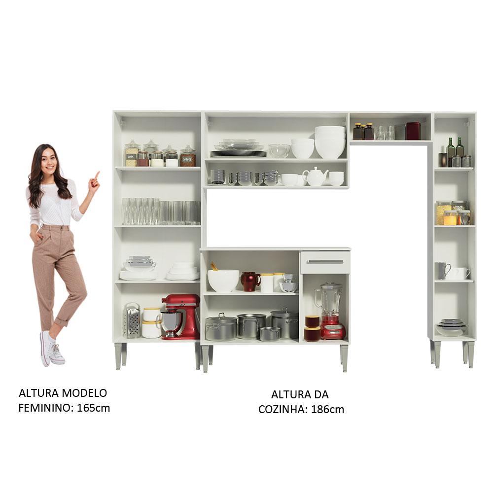 Cozinha Completa Madesa Emilly Hit com Armário e Balcão - Branco