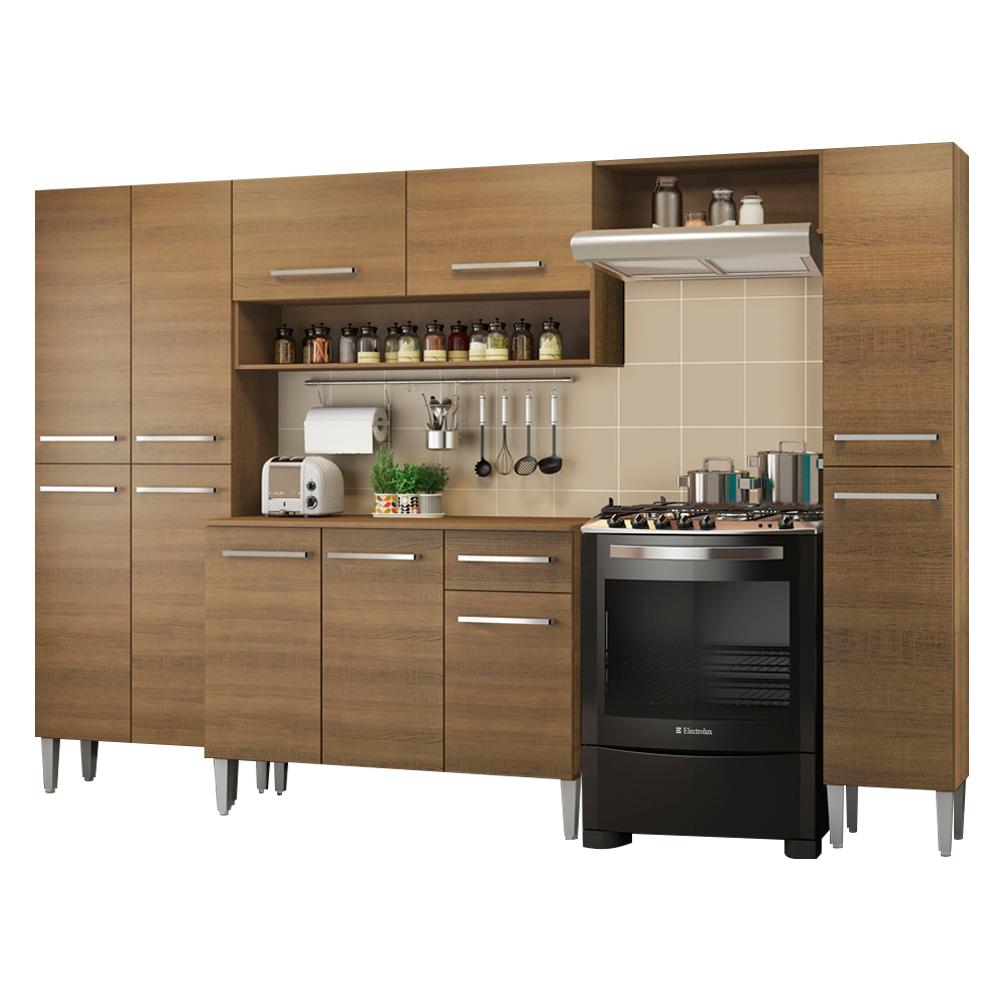 Cozinha Completa Madesa Emilly Hit com Armário e Balcão - Rustic