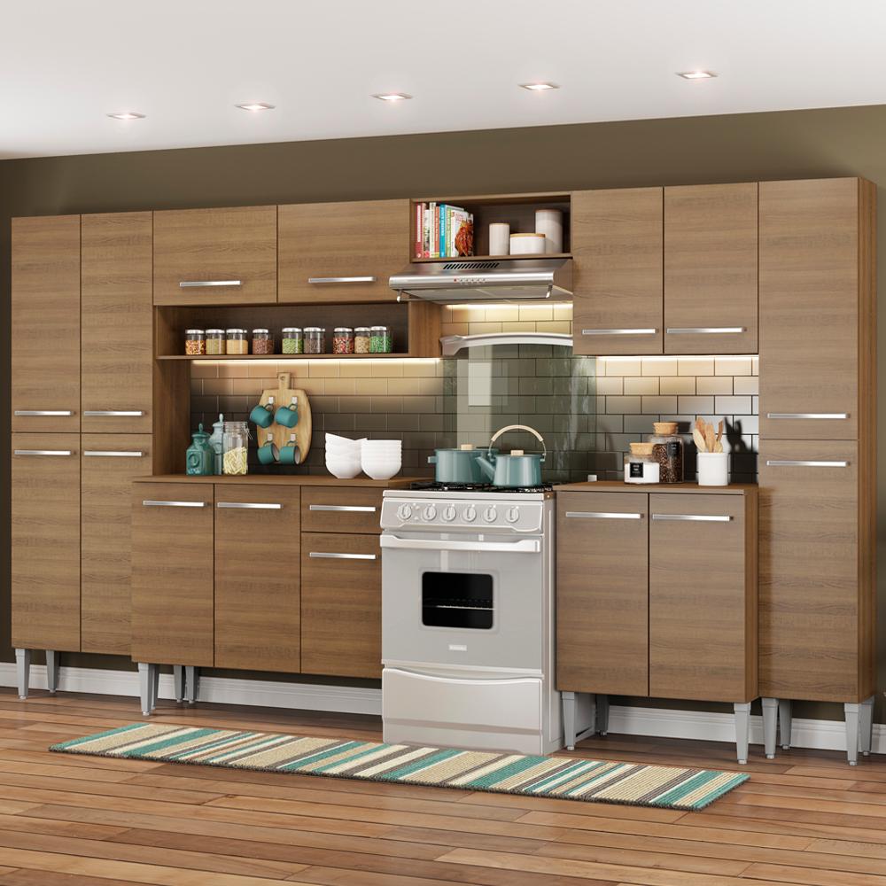 Cozinha Completa Madesa Emilly Joy com Armário e Balcão 15 Portas 1 Gaveta