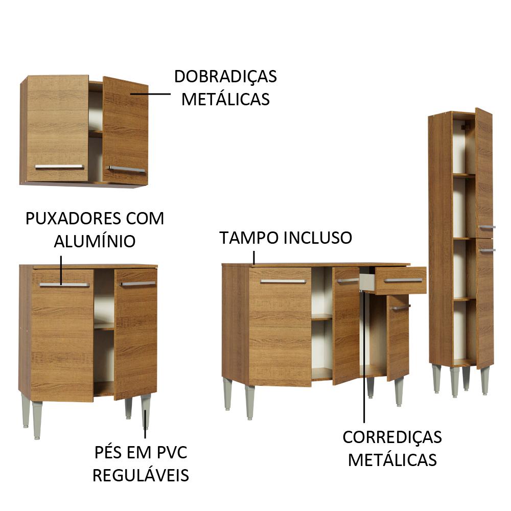 Cozinha Completa Madesa Emilly Sing com Armário, Balcão e Paneleiro