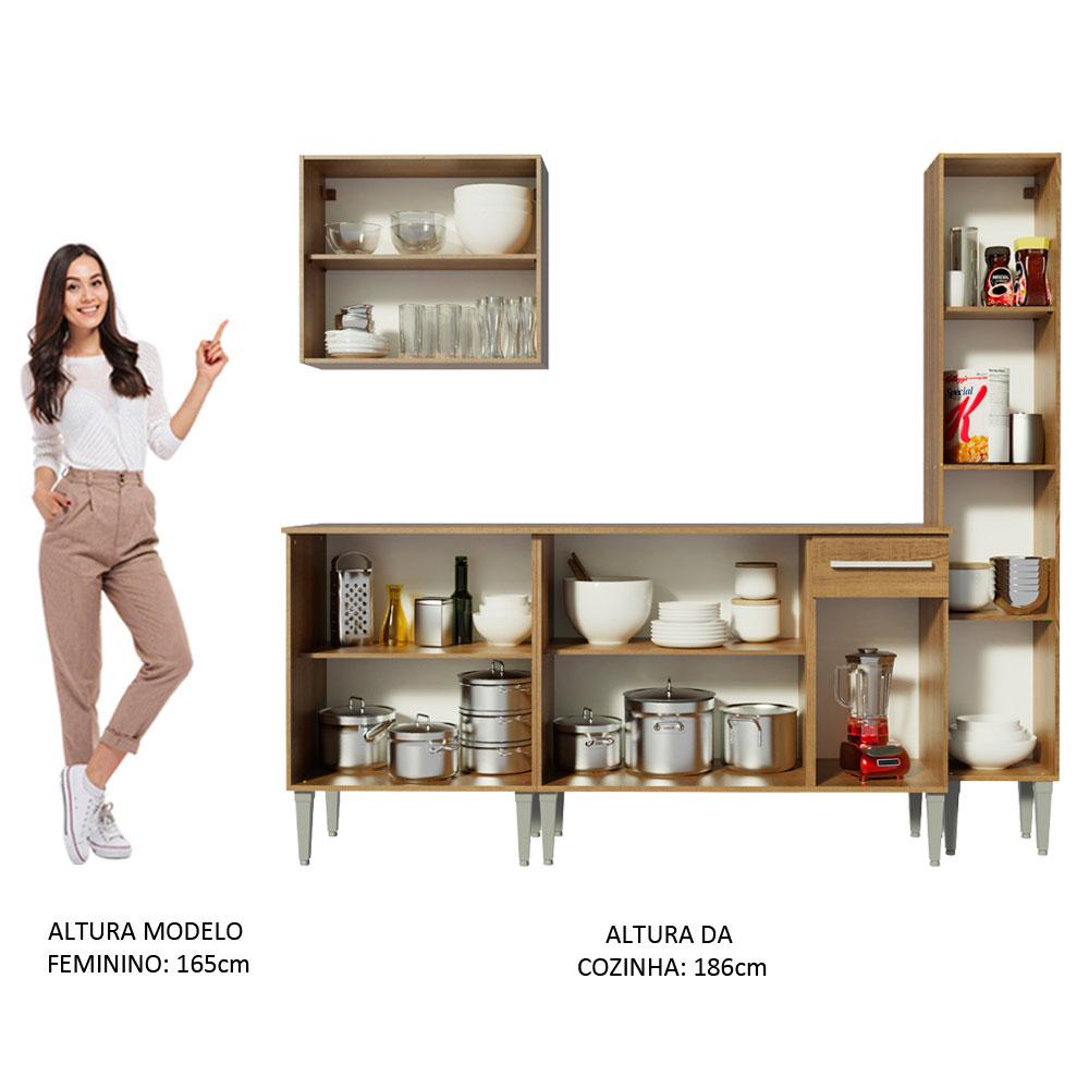 Cozinha Completa Madesa Emilly Sing com Armário, Balcão e Paneleiro