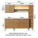 Cozinha Completa Madesa Emilly Sky com Armário Vidro Reflex e Balcão - Rustic